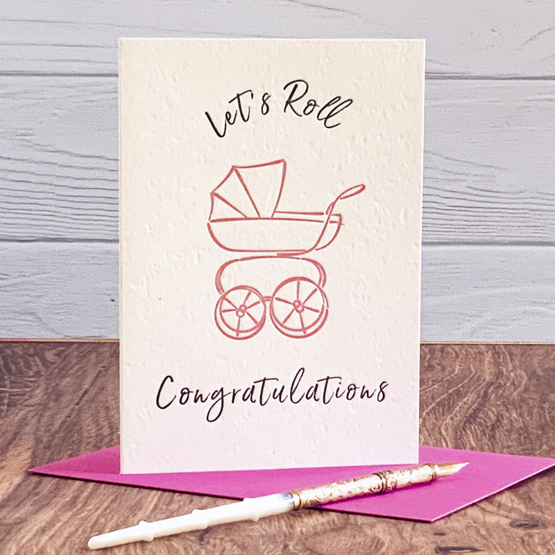 CONGRATULATIONS ON YOUR NEW BABY CARD - LETTERPRESS PRINTED