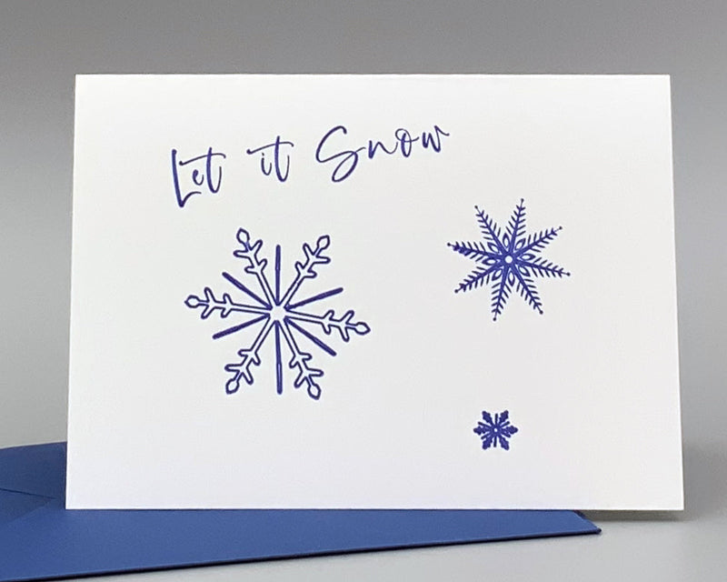 LET IT SNOW HOLIDAY CARD - BOXED SET OF 10 - LETTERPRESS PRINTED