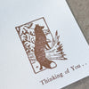 THINKING OF YOU FOX STATIONERY SET - LETTERPRESS PRINTED