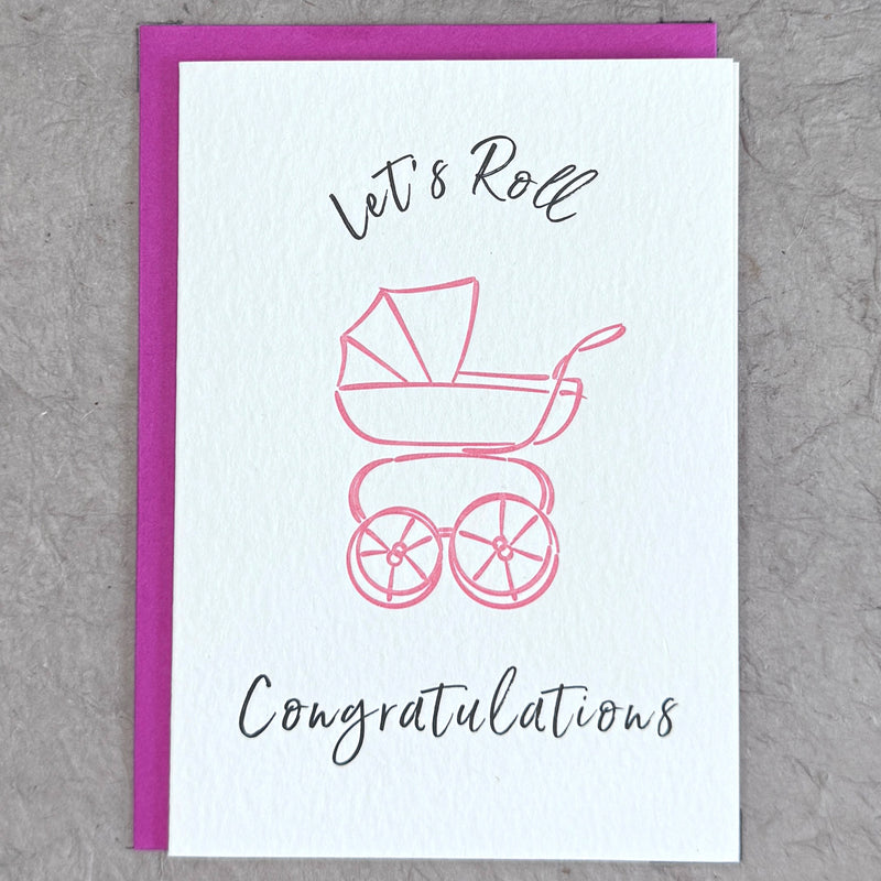 CONGRATULATIONS ON YOUR NEW BABY CARD - LETTERPRESS PRINTED