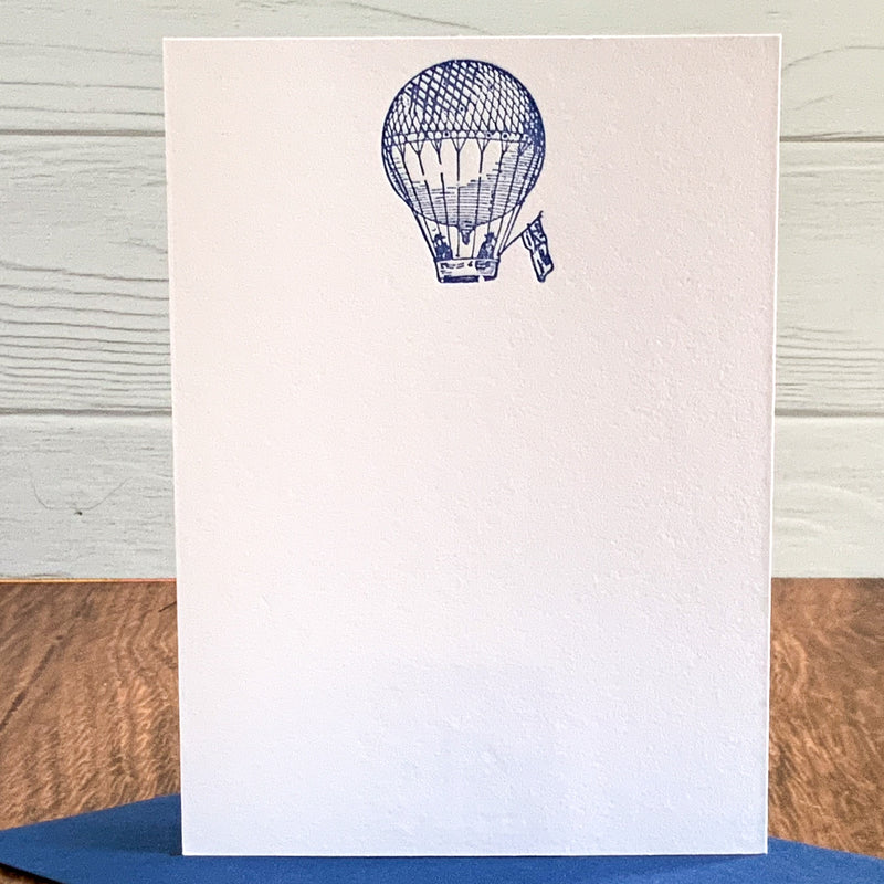 LETTERPRESS PRINTED BOXED SET OF HOT AIR BALLOON NOTE CARDS