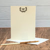 LETTERPRESS PRINTED BOXED SET OF NOTE CARDS WITH NAPOLEONIC BEE AND LAUREL WREATH