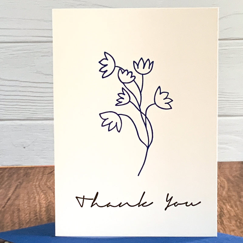 TULIP THANK YOU CARD - LETTERPRESS PRINTED