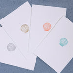 SCALLOP SHELL STATIONERY SET - LETTERPRESS PRINTED