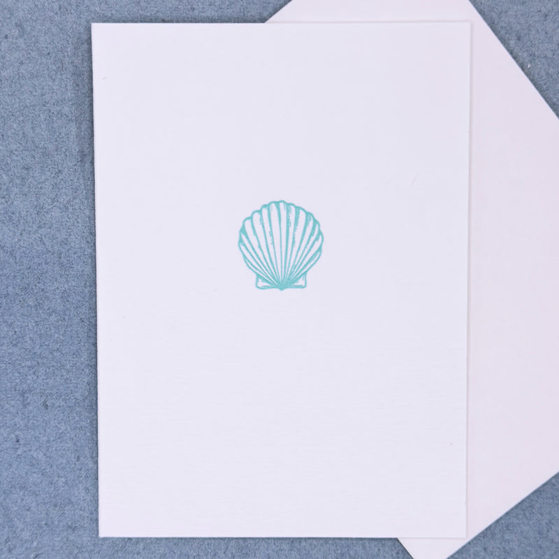 SCALLOP SHELL STATIONERY SET - LETTERPRESS PRINTED