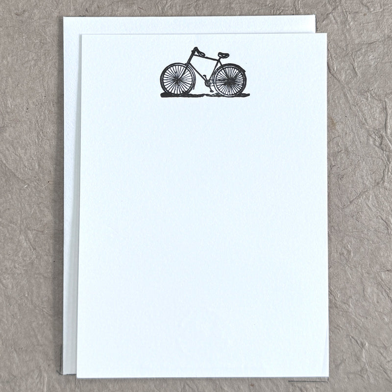 VINTAGE BICYCLE NOTE CARD - LETTERPRESS PRINTED